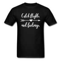 New Design T Shirt Women Men Black Letter Print Hot Sale Tee Shirt Catch Flights Not Feelings 100 Combed Cotton Men T-shirts - T-shirts - AliExpress