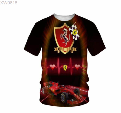 Scuderia (สต็อกเพียงพอ) Ferrari2023 F1 Signature 3D T-Shirt 37คุณภาพสูง size:S-5XL