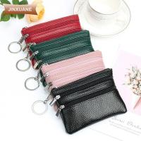 JINXUANE อเนกประสงค์ with Key Ring Short Small Women Clutch Mini Coin Purse Card Holder Keychain Wallet Money Bag