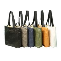 Large Capacity Singe Shoulder Women Eco Vintage Washable Reusable Colored Dupont Paper Tyvek Tote Shopping Bag For Grocery