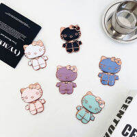 Kawaii Sanrio H Ello K Itty กระจกแต่งหน้าแบบพกพา360 ° หมุนพับวางที่วางศัพท์มือถือสาวผู้หญิงของขวัญวันเกิด