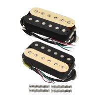 【CW】 FLEOR 2pcs Zebra Electric Guitar Pickup Bridge amp; Neck Humbucker Pickups Set Ceramic Magnet 4-Wires