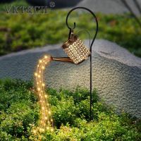 Solar Powered Watering Can Sprinkles Fairy Waterproof Shower Art LED Light Lantern For Outdoor Garden Lawn Courtyard Decoration