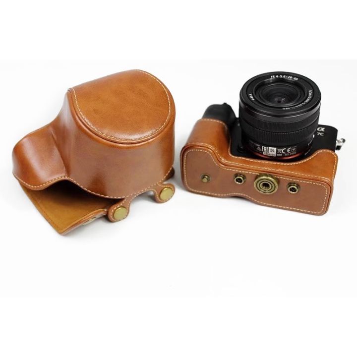 กระเป๋ากล้องหนัง-pu-แบบเต็มตัวสำหรับ-sony-lce-7c-alpha-7c-a7c-28-60mm-40-5mm-lens