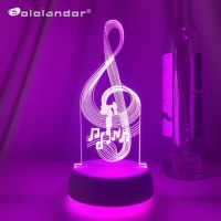 Newest 3d Illusion Baby Night Light Musical Note Hologram Nightlight Led Touch Sensor Colorful Usb Battery Powered Bedside Lamps Night Lights