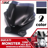 ฟิตกันลมกระจกกระจกบังลมหมวกกันน็อคสำหรับ DUCATI MONSTER 797 M797 821 M821 1200 1200S 1200R 14 -20 15 16 17 18 19 21