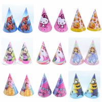 6pcslot MickeyUnicornPrincess Cartoon Paper Hats Happy Birthday Hat