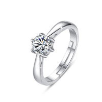 คู่แหวนสเตอริงเงินเพชรจำลองแท้แหวนพิธีแต่งงานแหวนคู่เพชรแท้เรียบง่ายสำหรับทั้งหญิงและชาย