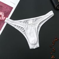 Mens Seamless Breathable Briefs Ultra-thin See-through Low-rise Underwear Sexy Transparent Low Waist Seamless Mens Solid color