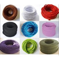 0.75mmx2 Core Electrical Copper Wire Vintage Twisted Fabric Cable Woven 2 Cord Textile Cable Pendant Lamp Cord Edison Lighting