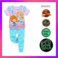 ชุดนอน ผ้าฝ้าย ลาย Barbieliya Frozen 463S Glow In The Dark Baju Tidur Budak Perempuan แฟชั่นสําหรับเด็กผู้หญิง