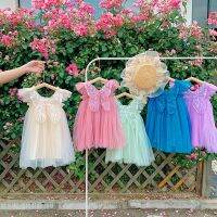 ™✲❧ Sweet Girls Butterfly Wings Princess Dress Summer New Children Puffy Mesh Dresses Birthday Party Cosplay Gown Baby Girl Vestidos