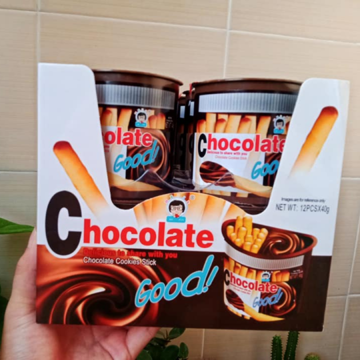 ช็อคโกแลตกู๊ด-chocolate-good-ขนมปังจิ้มช็อกโกแลต-บิสกิตแท่งพร้อมซอสช็อคโกแลต-chocolate-cookie-stick-คล้ายขนม-นูเทลล่า-โก