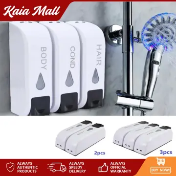 3X 500ml Soap Dispenser Wall Mounted Bathroom Shower Shampoo Lotion Holder  White