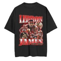 เสื้อยืดคอกลมoversize T-shirt เสื้อยืดพรีเมี่ยม ลาย Nba Lebron James Bootleg S-5XL S-5XL