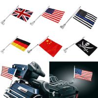 Motorcycle Chrome Rear Side Mount Luggage Pole Mount Flag Vertical  Flags For Honda Wing GL1800 2001-2011 6 Styles