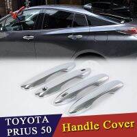 【✲High Quality✲】 XWKMK SHOP อุปกรณ์เสริมรถยนต์สำหรับ Toyota Prius Phv 50 Xw50ประตูด้านข้างรถ Zvw50ฝาครอบที่จับโครเมียม4ชิ้น