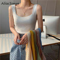 Alisa Sonya สายสะพายขนาดเล็กเรโทรแบบเรียบง่าย,เสื้อท่อนบนแบบสวมใส่ออกนอกบ้านสำหรับฤดูร้อน
