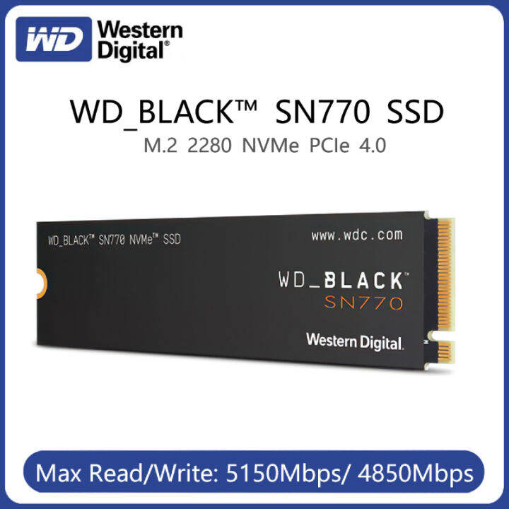 SSD Western Digital WD Black SN770 500GB NVMe – Ricondizionato, Prestazioni Veloci Per Gaming E Applicazioni Pesanti