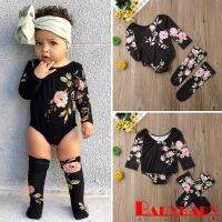 COD DSFERTEREERRE B.M-Newborn Infant Baby Girl Floral Romper Socks Outfits Set