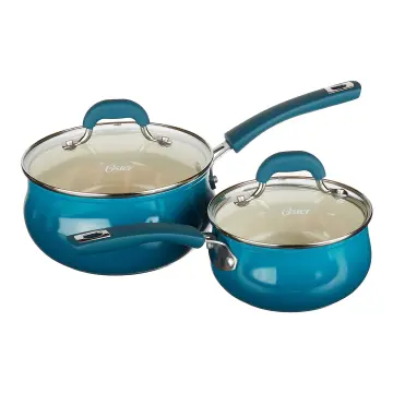 Oster Corbett 8-Piece Nonstick Aluminum Cookware Set in Teal