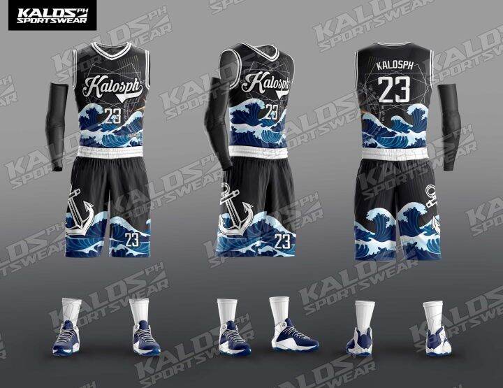 055 SEAFARER MARINE SEAMAN DESIGN BASKETBALL JERSEY SET SANDO AND SHORT 
