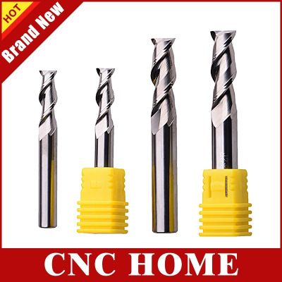 1 pc HRC55 2 ขลุ่ย end mill โดยอลูมิเนียม 1 มม. ถึง 20 มม. CNC Router Bits เครื่องตัดมิลลิ่งคาร์ไบด์เหล็กทังสเตน AL Endmills