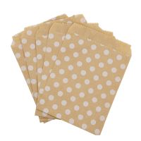 10Pcspack Kraft Paper THANK YOU Bag Candy Biscuit Popcorn Bag Brown White Wave Dot Packing Wrapping Wedding Party Supplies