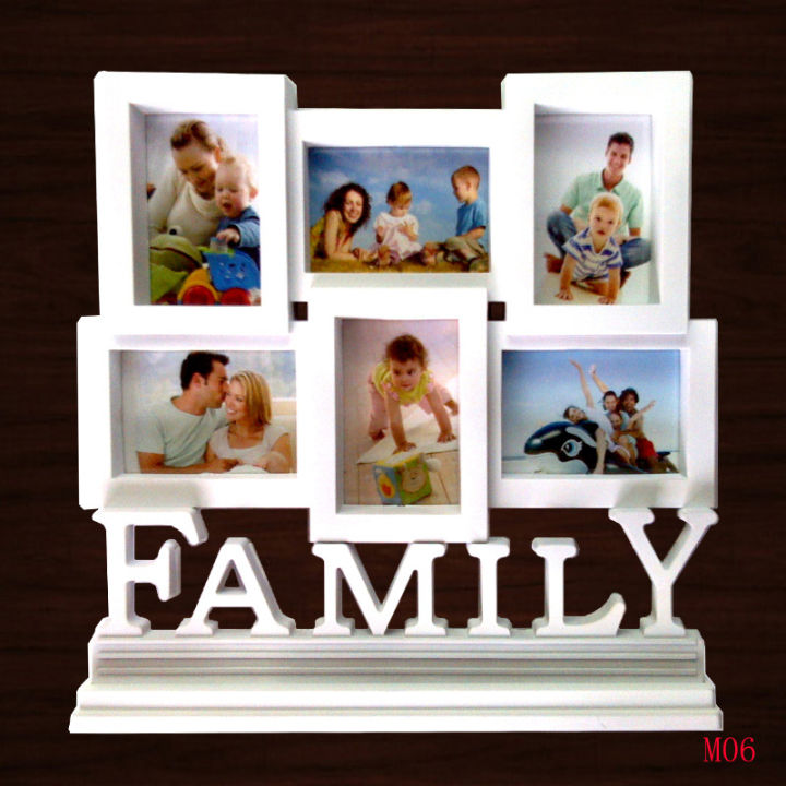 zsheng-โต๊ะกรอบรูปงานฝีมือสำหรับตกแต่งบ้านชุดครอบครัวแบบสยามสีขาวกรอบรูปกรอบรูปสร้างสรรค์ยุโรป3นิ้ว6กล่อง