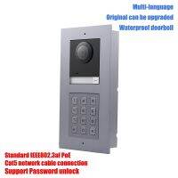 IP อินเตอร์คอมเดิม Hik,DS-KD8003-IME1(B),หลายภาษา802.3Af POE วิลล่าโมดูล IP ออด,รหัสผ่านรหัสปุ่มกดปลดล็อค