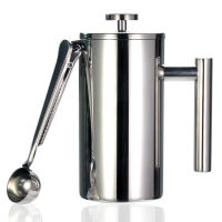 Best French Press Coffee Maker - Double Wall 304 Stainless Steel - Keeps Brewed Coffee or Tea Hot-3 size with sealing clipSpoon