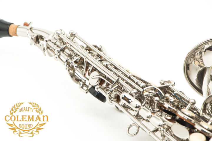 แซกโซโฟน-saxophone-curved-soprano-coleman-clc-553s-nickel-plated