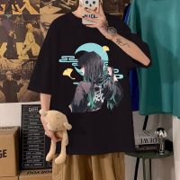 S-5XL เสื้อยืดแขนสั้นDemon Layer Tokitou Muichirou T-shirt Anime Style Printed Top Cal Loose Summer Short SleeveS-5XLS-5XL