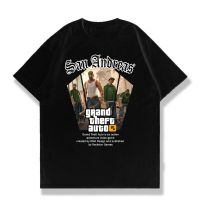 เสื้อแฟนเมด เสื้อยืด ผ้าฝ้าย พิมพ์ลาย GTA SAN ANDREAS สไตล์วินเทจ S-3XL