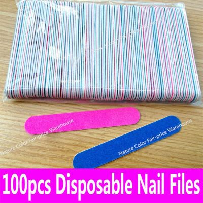 100pcs Double-sided Nail Files Disposable Nail File Set Manicure Tools Portable Pedicure Rasp 180 240 grit Mini Nail Art Travel