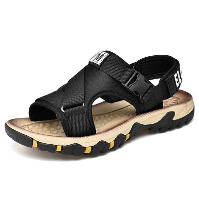 รองเท้าลำลองรองเท้าแตะชายหาดผู้ชายสำหรับฤดูร้อน,ผู้ชายรองเท้าแตะใหม่รองเท้าผ้าใบลุยน้ำสไตล์โรมันขนาด38-47
