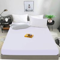 1Pc 100 Cotton Fitted Sheet Reactive Solid Colour Mattress Cover Adjustable Natural Four Corners With Elastic Band Bed Sheet