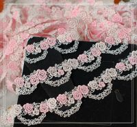 3.5CM Wide Color Embroidered Mesh Flower Lace Trim for Fringe Collar Party Wedding Dress Applique Ribbon Sewing Supplies African Pipe Fittings Accesso