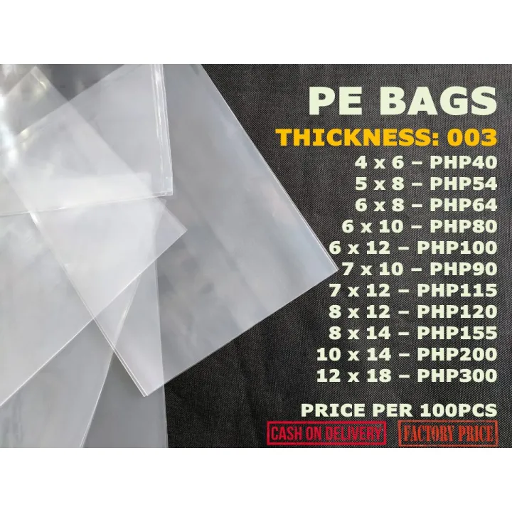 ※PE Plastic Bags Thickness 003 (100pcs) | MAKAPAL☜ | Lazada PH