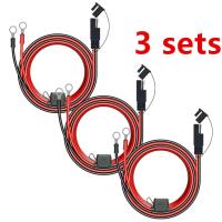 3x Quick Release SAE Cable With Fuse Terminal O Connector Battery Charger Extension Adapter Wire 16AWG Terminal Cable Management