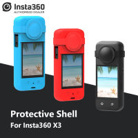 เคสซิลิโคนสำหรับ Insta360ป้องกันหน้าจอ X3ฝาปิดเลนส์ป้องกันแบบโค้งป้องกันฟิล์มบางอุปกรณ์เสริมสำหรับ Insta 360 X3