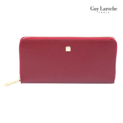 Guy Laroche กระเป๋าสตางค์ใบยาวซิปรอบ รุ่น DARLENE - สีแดง