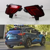 แผ่นสะท้อนแสง LED 2ชิ้นสำหรับ CX-5 Mazda CX5 2013 2014 2015 2016รถไฟท้ายกันชนไฟท้ายด้านหลังไฟเบรกไฟตัดหมอก