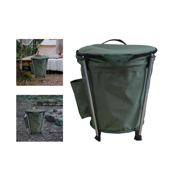 ถังขยะใบที่เก็บของพับได้สำหรับใช้ในถุงขยะสวนที่เก็บเดินทางไกลรองรับคันเบ็ด
