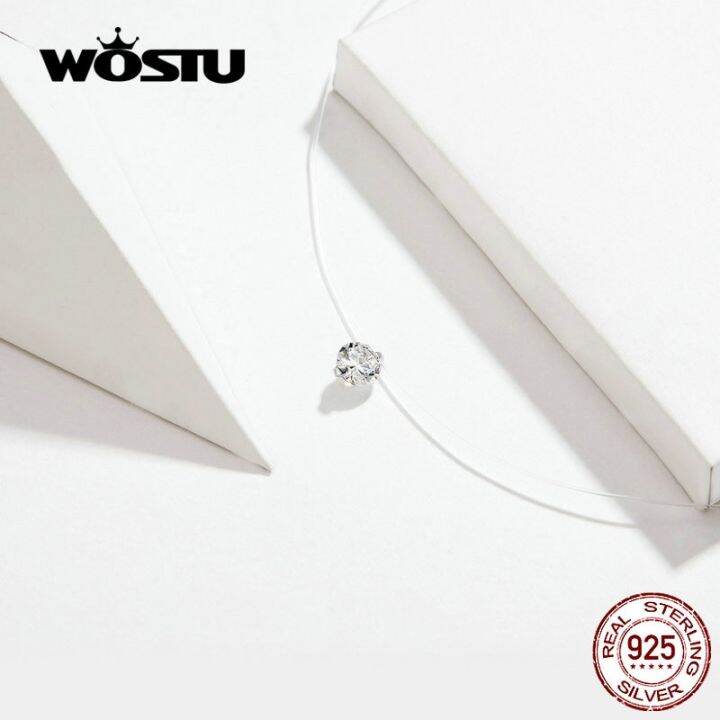 สร้อยคอคริสตัลแวววาวของ-wostu-จี้เงินสเตอร์ลิง925สายโซ่ยาวสำหรับงานแต่งงานผู้หญิง-cqn332เครื่องประดับแฟชั่นดั้งเดิม