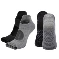 【YD】 Non-Slip Socks Breathable Backless Pilates Toeless Ladies Cotton Ballet Slippers for Gym