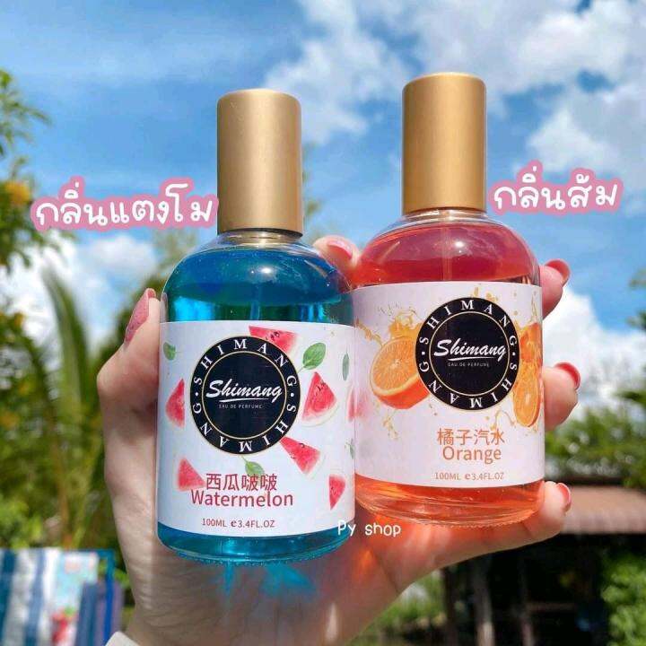 น้ำหอมกลิ่นผลไม้-shimang-หอมสดชื่น-100ml-โคตรคุ้ม-ใช้ได้นาน-มี-8-กลิ่นให้เลือกสะใจปริมาณ-100ml