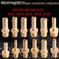 1/8 1/4 3/8 1/2 BSP Brass Pipe Fitting Pagoda Connector 4 6 8 10 12 14 16 18 19mm Hose Barb Connector Hose Tail Thread