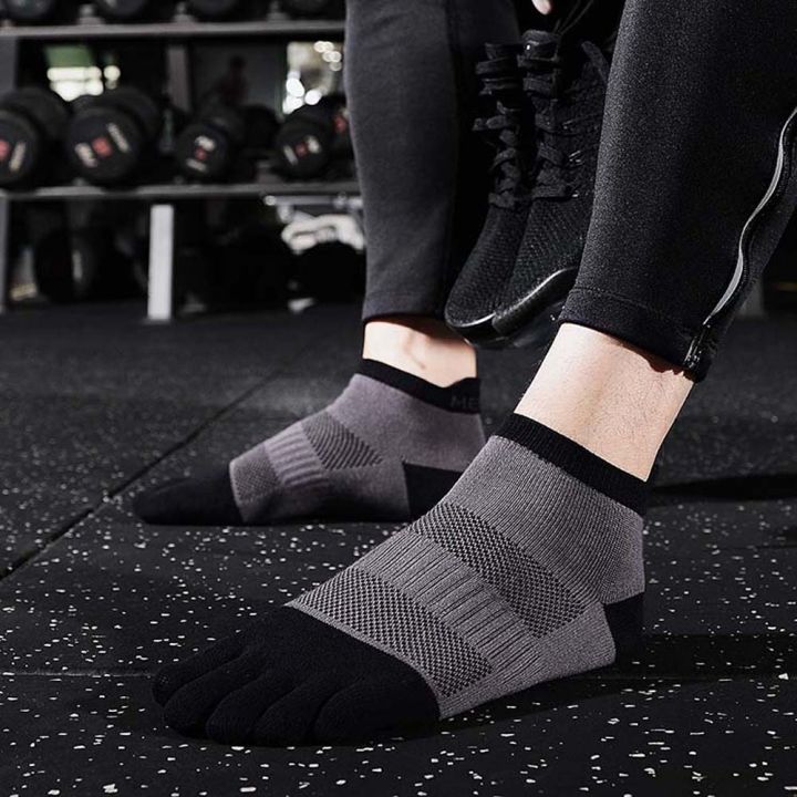 ถุงเท้ายาว5นิ้วสำหรับผู้หญิงและผู้ชาย-ถุงเท้ากีฬาดูดซับเหงื่อนุ่มระบายอากาศได้ดีถุงเท้าแยกนิ้วถุงเท้าทรงท่อสั้น