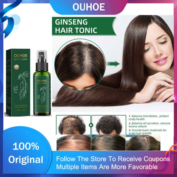 Ouhoe Ginseng Hair Growth Liquid Ginseng Essence Hair Growth Spray Anti ...